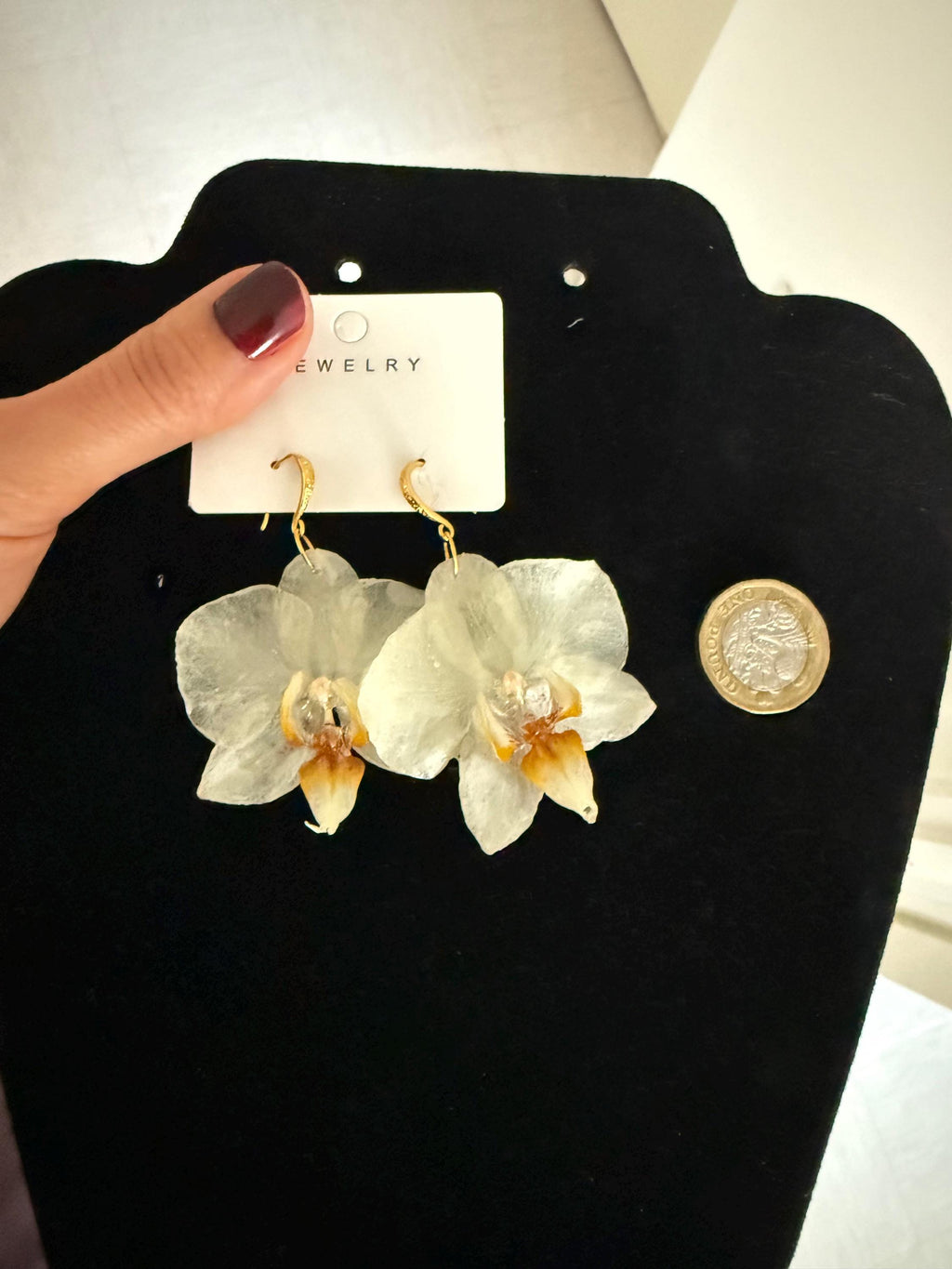 Real Orchid Earrings, Handmade Jewellery, Gift for Her, Resin Jewellery