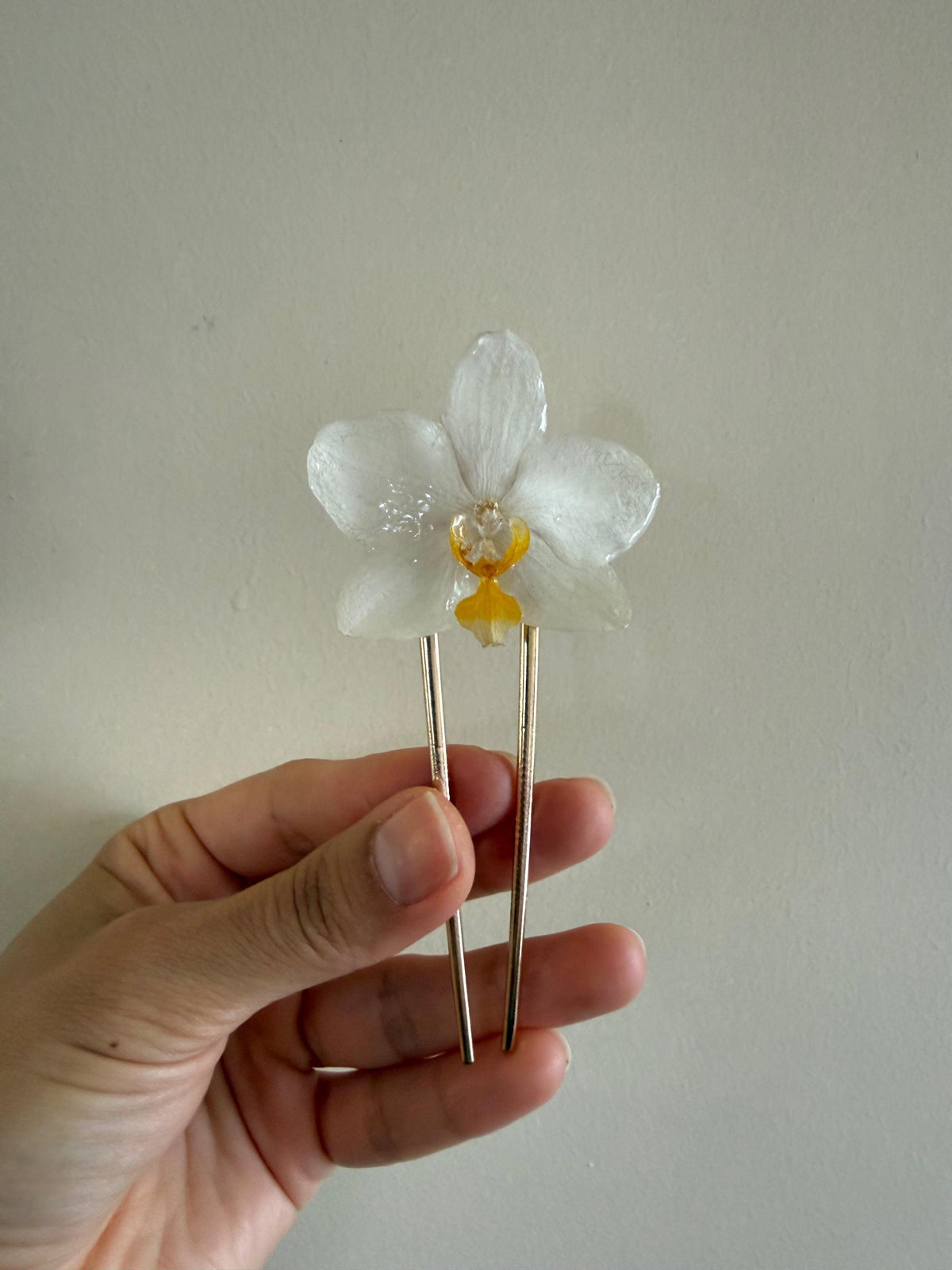 Preserved Orchid Hairpin, Bridal Hairpins, Real Orchid Hair Clips