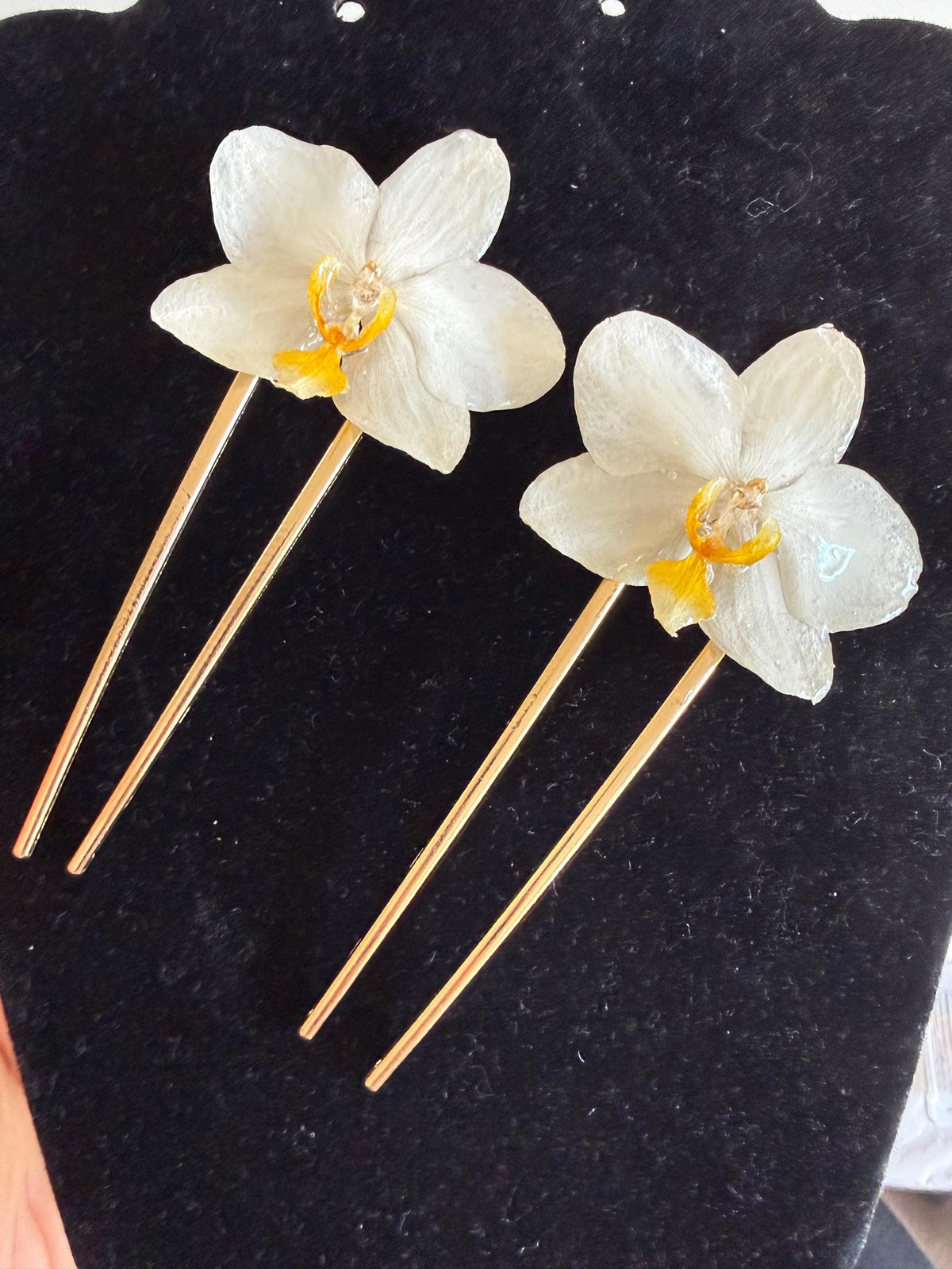 Preserved Orchid Hairpin, Bridal Hairpins, Real Orchid Hair Clips