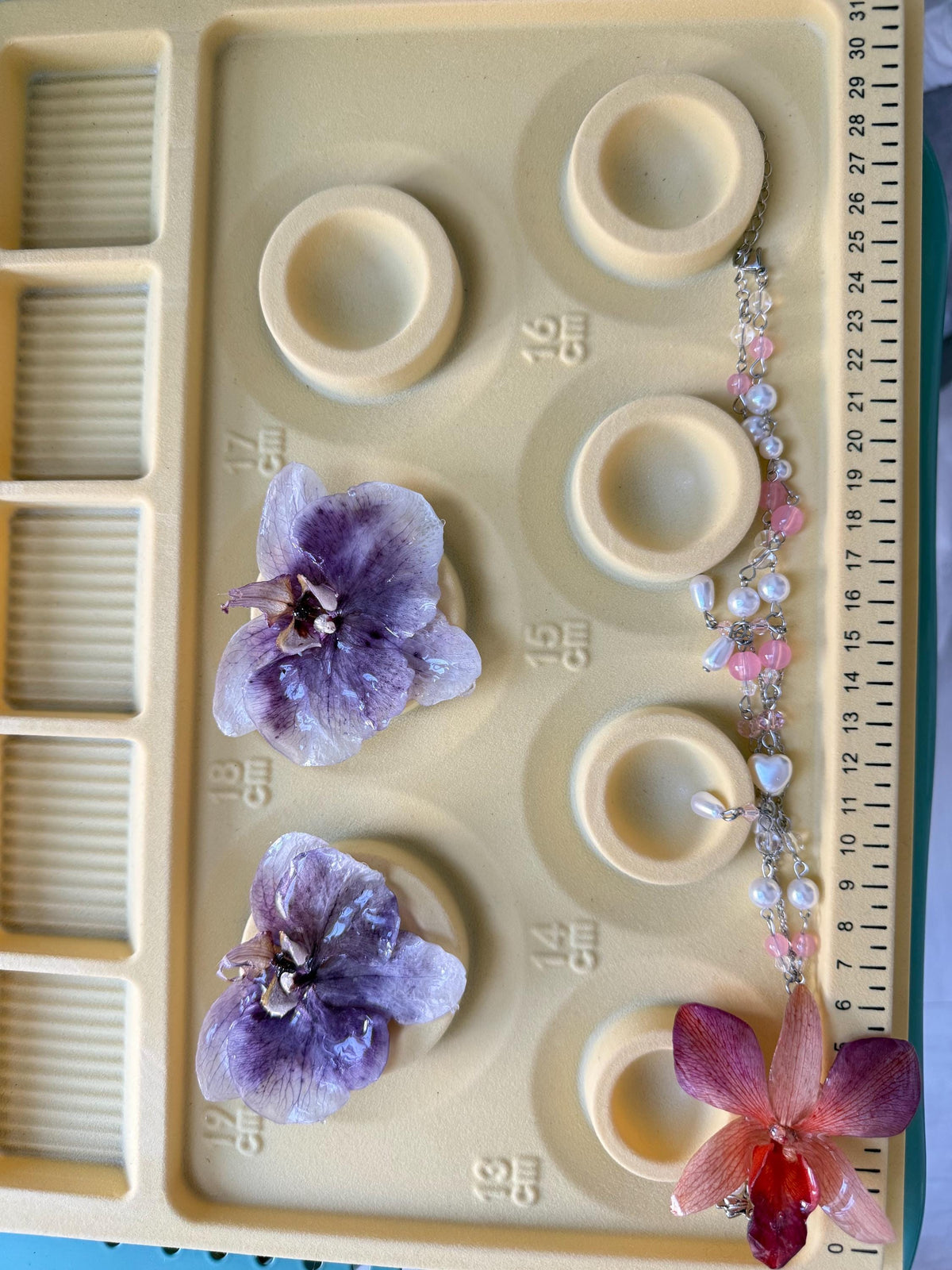 Orchid Pearl Necklace, Real Phalaenopsis orchid Pendant, Handmade Jewellery
