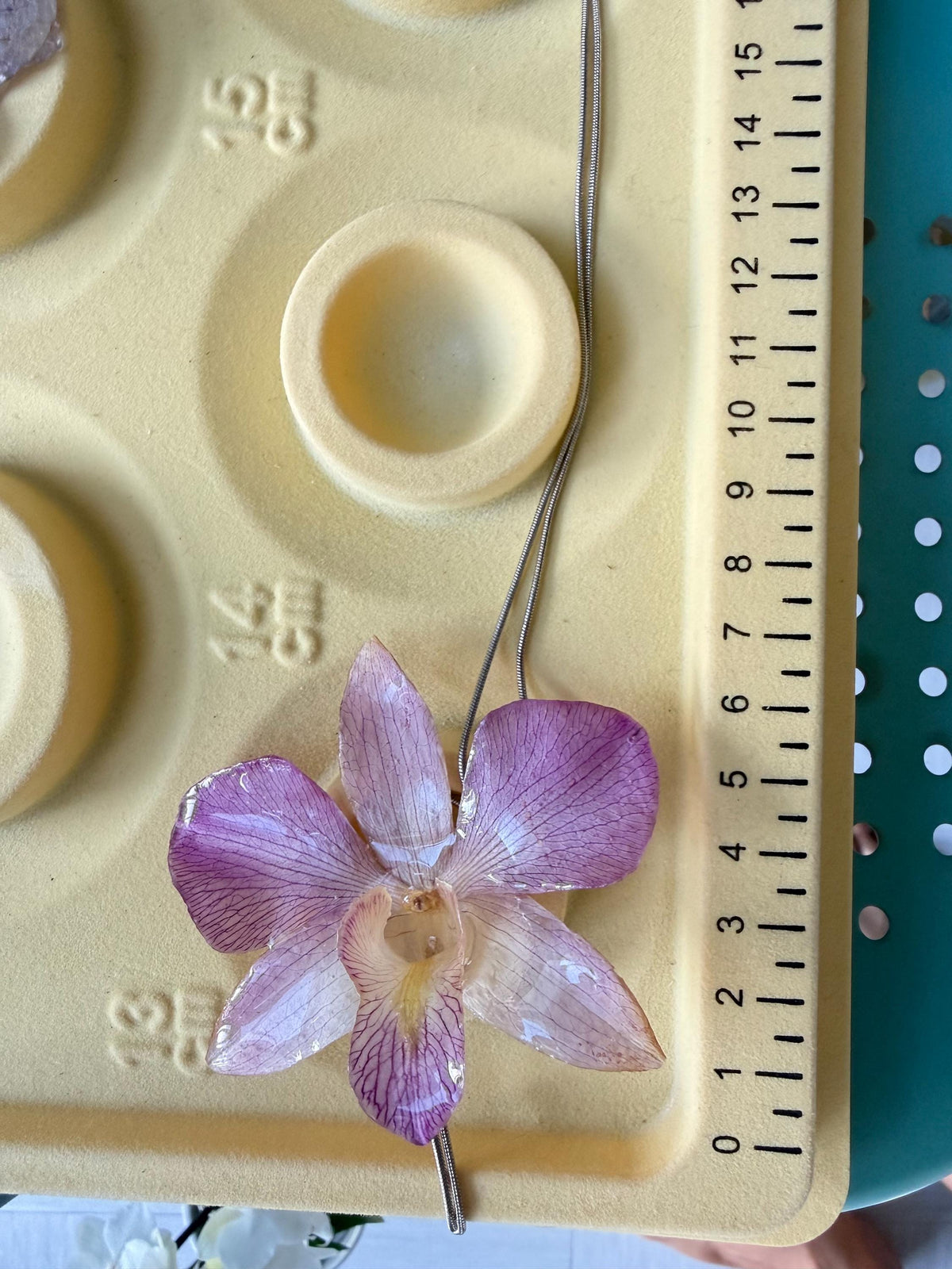 Real Orchid Pearl Necklace, Handmade Botanical Jewellery, Orchid Pendant