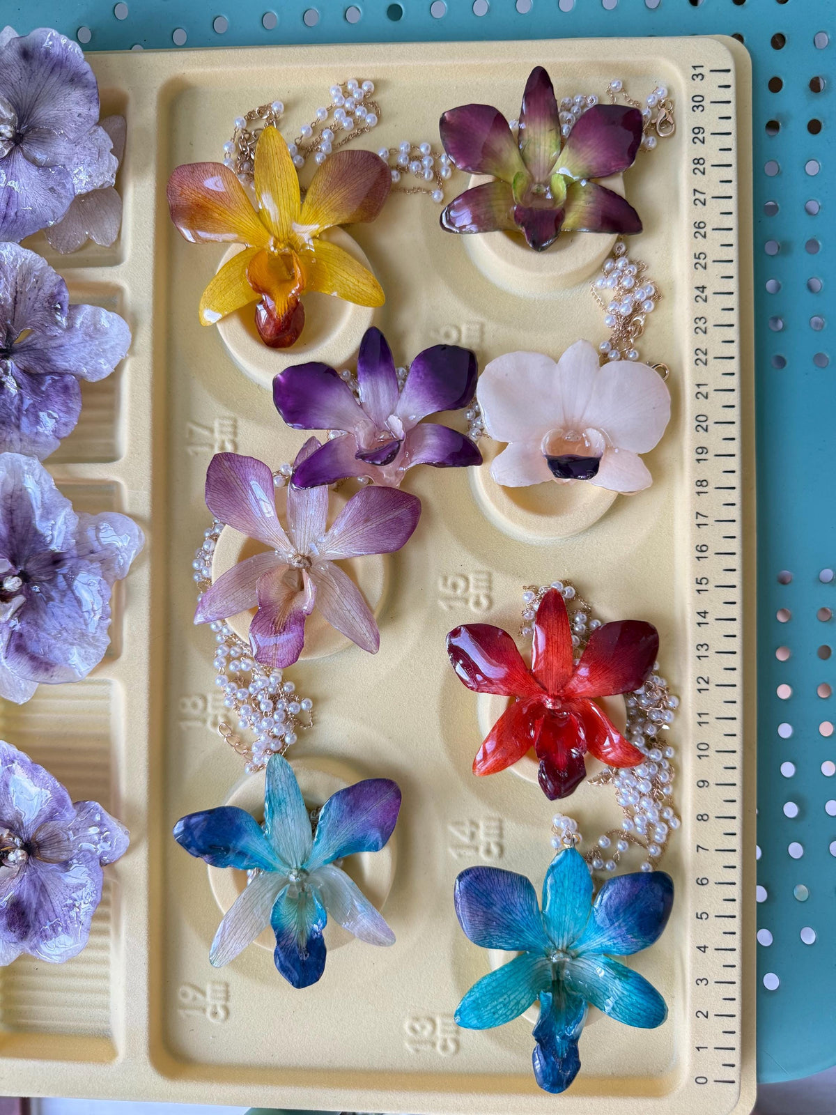 Real Orchid Statement Necklace, Nature-Inspired Botanical Jewelry
