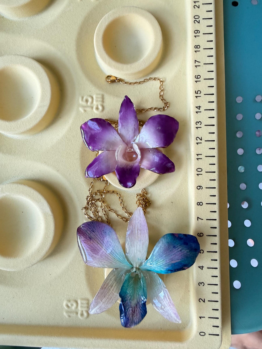 Real Orchid Necklace | 14K Gold Plated Chain Botanical Pendant