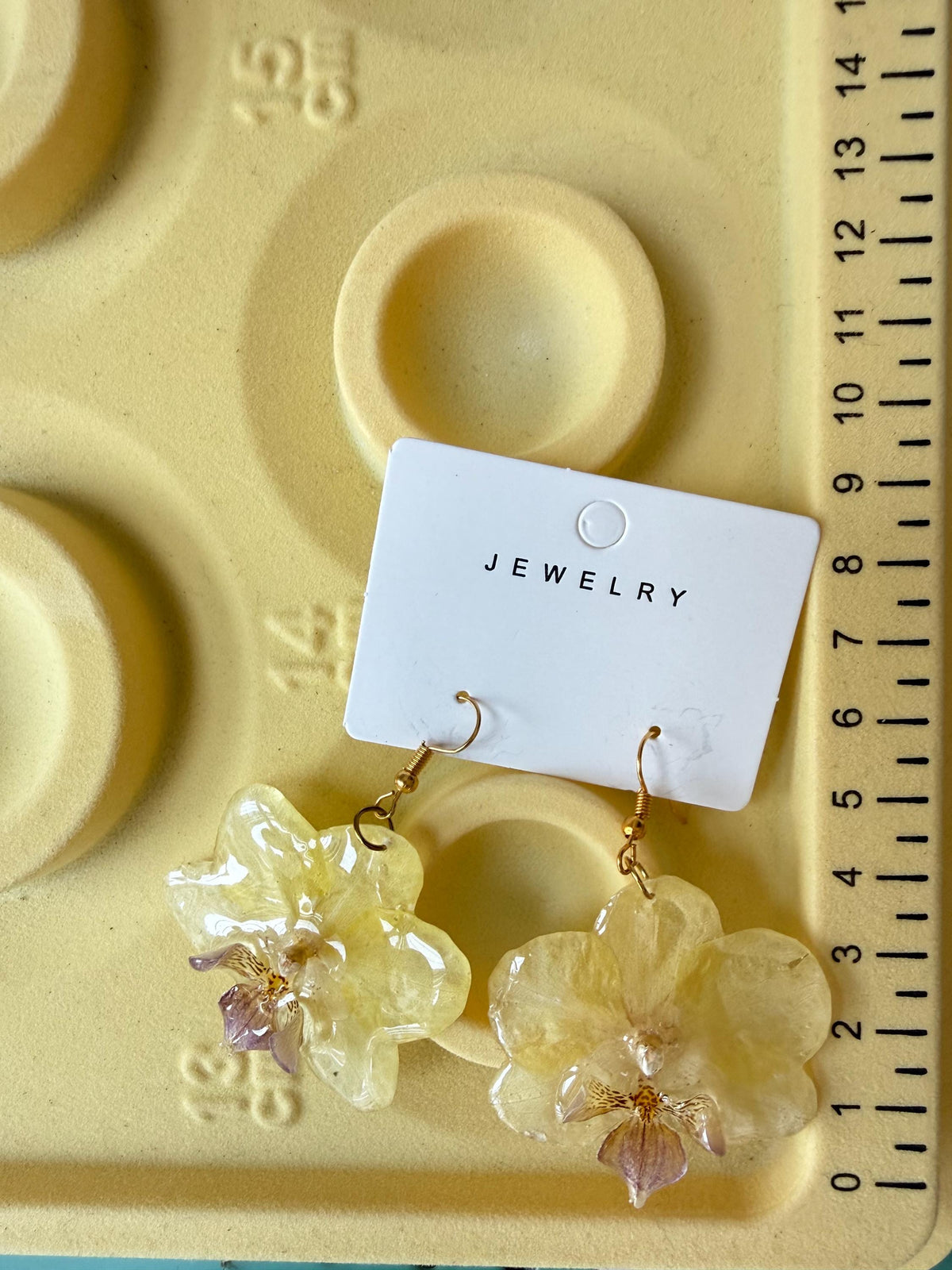 Real Orchid Earrings, Handmade Jewellery, Gift for Her, Resin Jewellery
