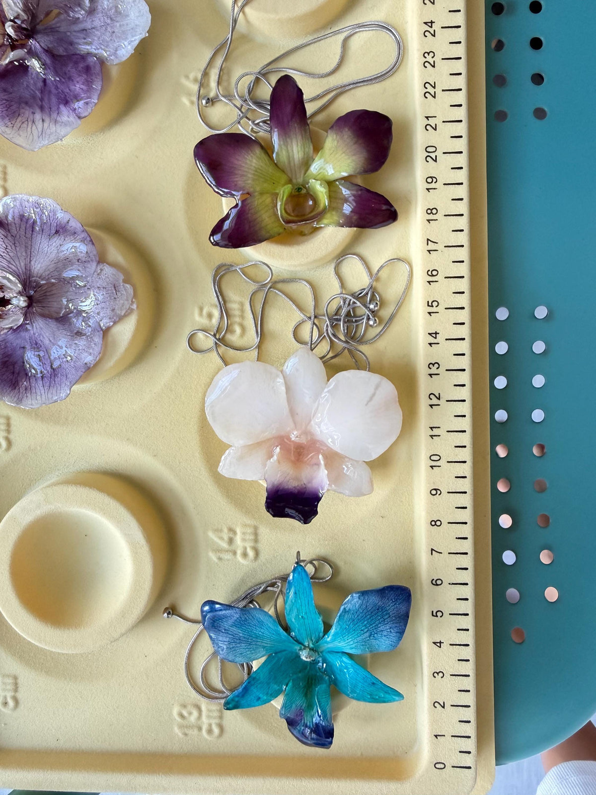 Real Orchid Pearl Necklace, Handmade Botanical Jewellery, Orchid Pendant