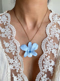 Real Orchid Necklace – Lightweight Handmade Flower Pendant with Stainless Steel Chain