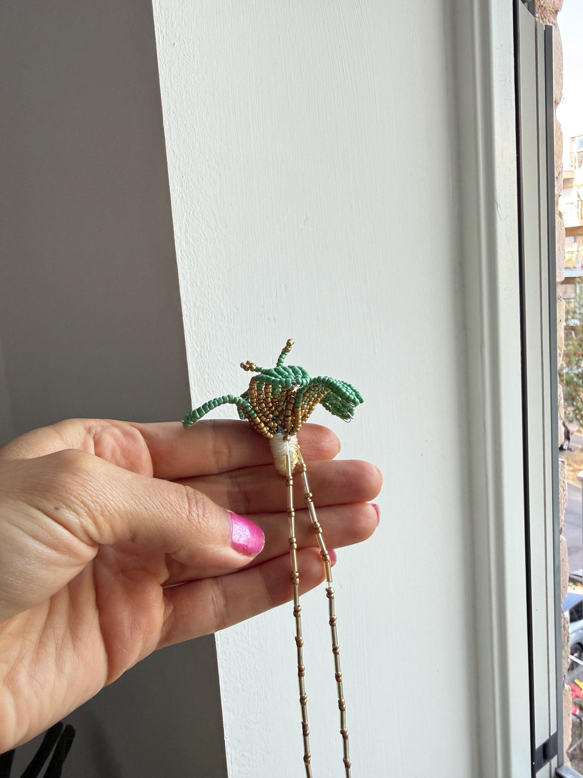 Handmade Beaded Lily Necklace | Delicate Floral Seed Bead Jewelry