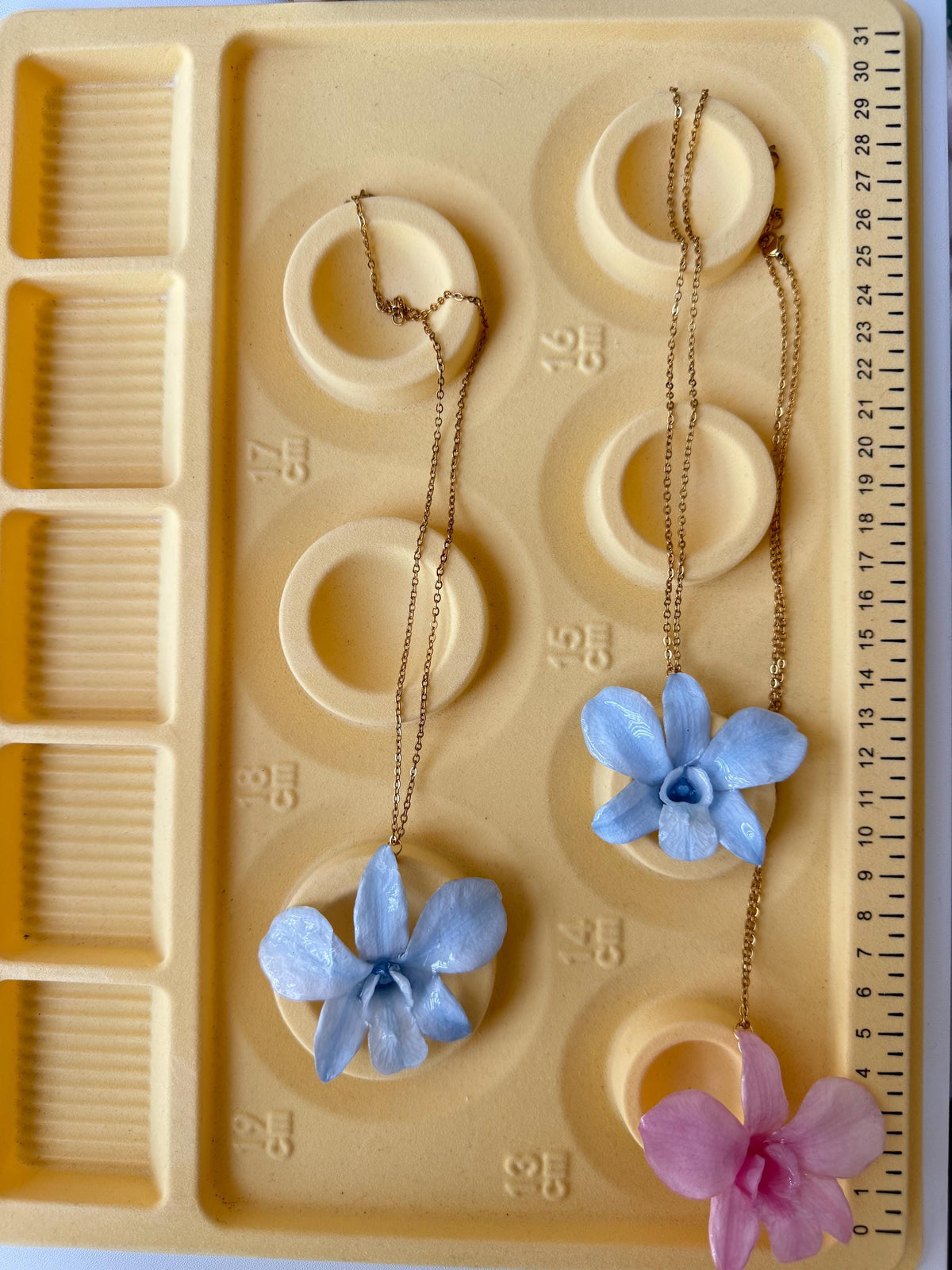 Real Orchid Necklace – Lightweight Handmade Flower Pendant with Stainless Steel Chain