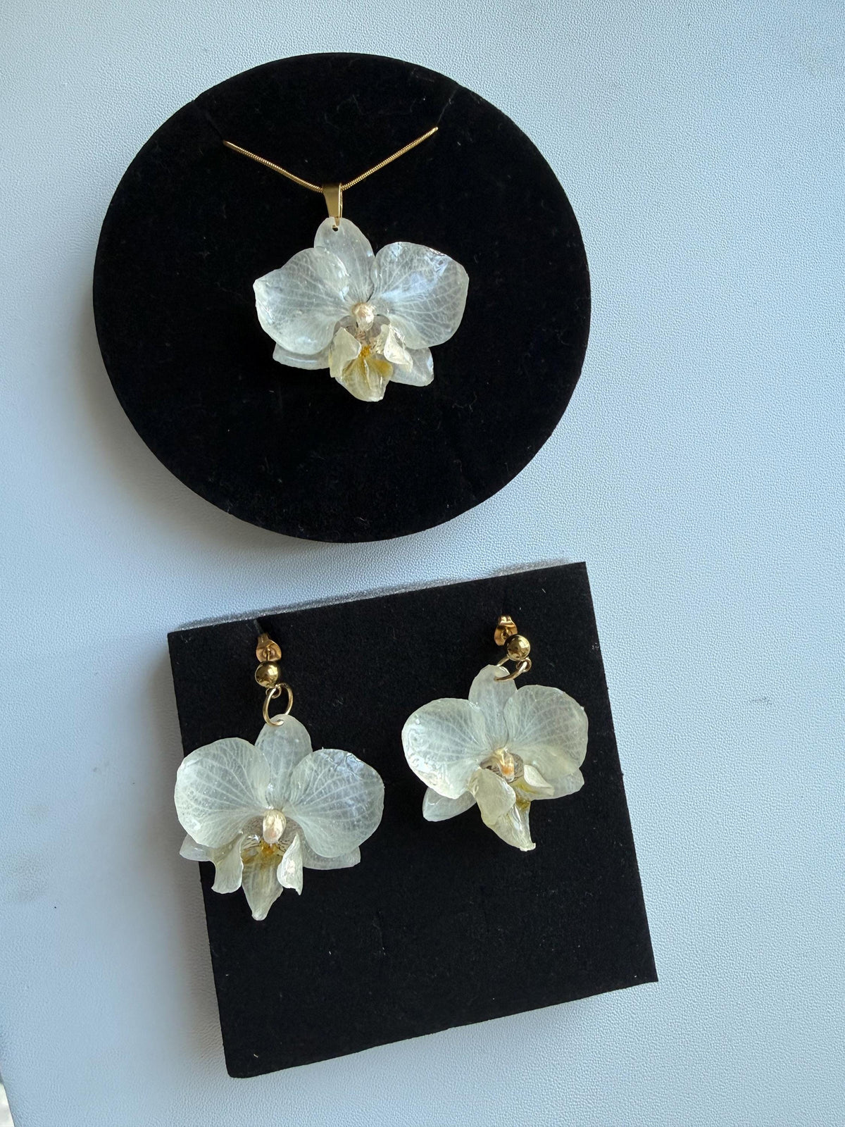 Real Orchid Necklace – Handmade Resin Botanical Jewellery, Stainless Steel Chain